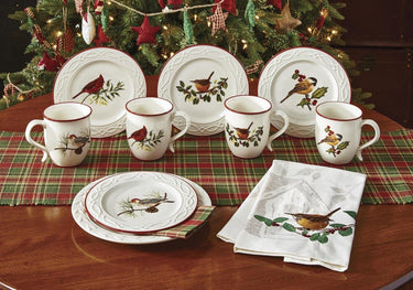 Winter Birds Dessert Plates - Set of 4 Park Designs - The Fox Decor